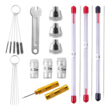 Kit de 21 Tapas de Boquilla de Aerógrafo, Piezas de Repuesto de Aguja de Aerógrafo de 0,2 mm/0,3 mm/0,5 mm para Accesorios de Pulverizador de