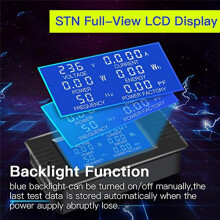 2pcs AC Voltage Current Power Panel Meter LCD Digital Display Ammeter Multimeter with Split Core Current Transformer