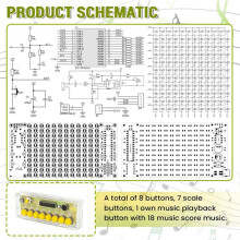 DIY Electronic Kit DIY 8 Keys Electronic Piano Kit Musical Note Circuit Board Soldering Practice Assembly