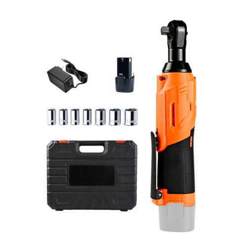Conjunto de Chaves de Catraca Sem Fio de Alto Torque de 200 Nm, 90, Chave Angular de 3/8 Polegadas com Baterias de 12 V, Plugue UE