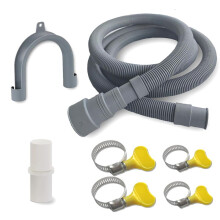 Kit D'Extension de Tuyau de Vidange pour Lave-Linge de 2 M (6,5 Pi) - Universel pour Lave-Linge, Lave-Vaisselle et Déshumidificateur, avec Support en