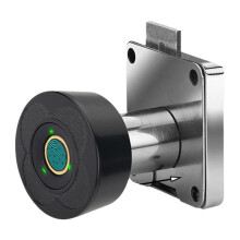 Fingerprint Lock No Punching Biometric Electronic Door Lock Low Power with Tricolor Lamp for Office and Home Black