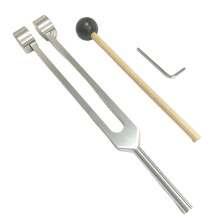 Set di Diapason per La Terapia del Suono In Lega di Alluminio, 128 Hz, con Diapason Bioacustico, Regolabile, Colorato, Argento