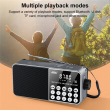 Portable Radio Speaker Support TF Card Digital FM Radio LED Display Stereo MP3 Player for Senior Grey