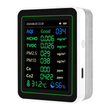 Air Quality Detector 12 in 1 Air Quality Tester Temperature/Humidity //CO/CO2/Curve/TVOC/AQI/PM2.5/PM10 White