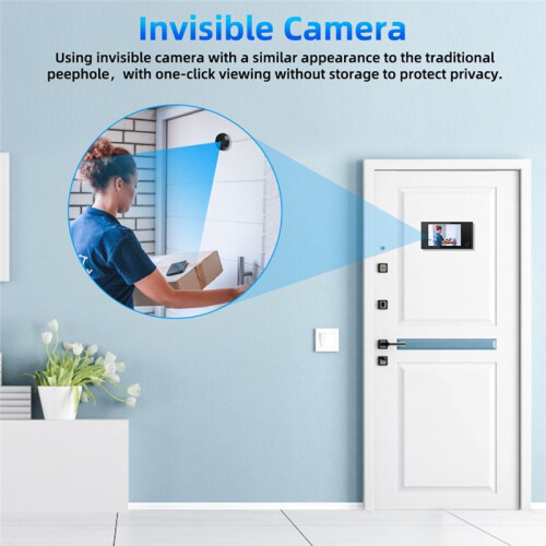 Visor de Porta Digital de 3,5 Polegadas, Câmera Olho Mágico, Monitor LCD  Angular 120, Sistema Segurança Residencial Compatível com para Portas 1