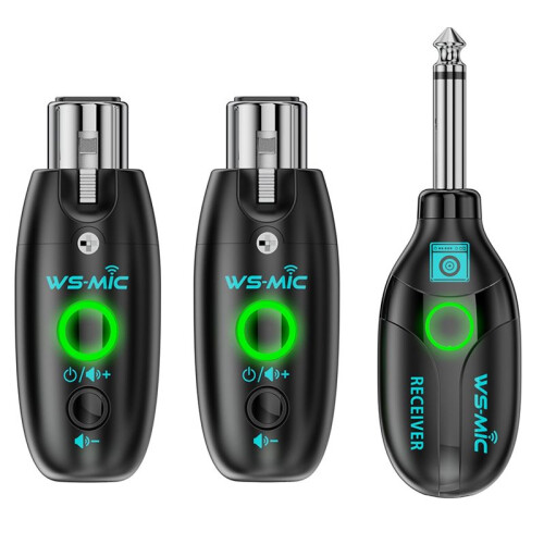 2.4GHZ Wireless Microphone Transceiver One-to-Two HD Sound Quality Automatic Noise Reduction Adjustable Volume