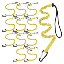 12er-Pack Werkzeug-Lanyard mit Einzelner Metallschnalle und Verstellbarem Schlaufenende, Standardlänge, mit Aluminium-Schraubverschluss, Gelb