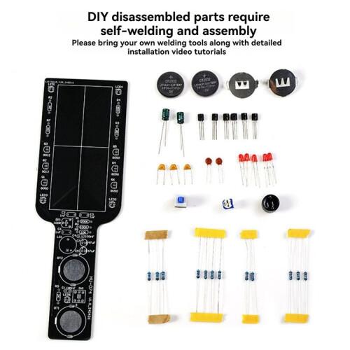 DIY Electronic Kit Handheld Simple Metal Detector Electronic Components Soldering Assembly School Welding Training Kit 2
