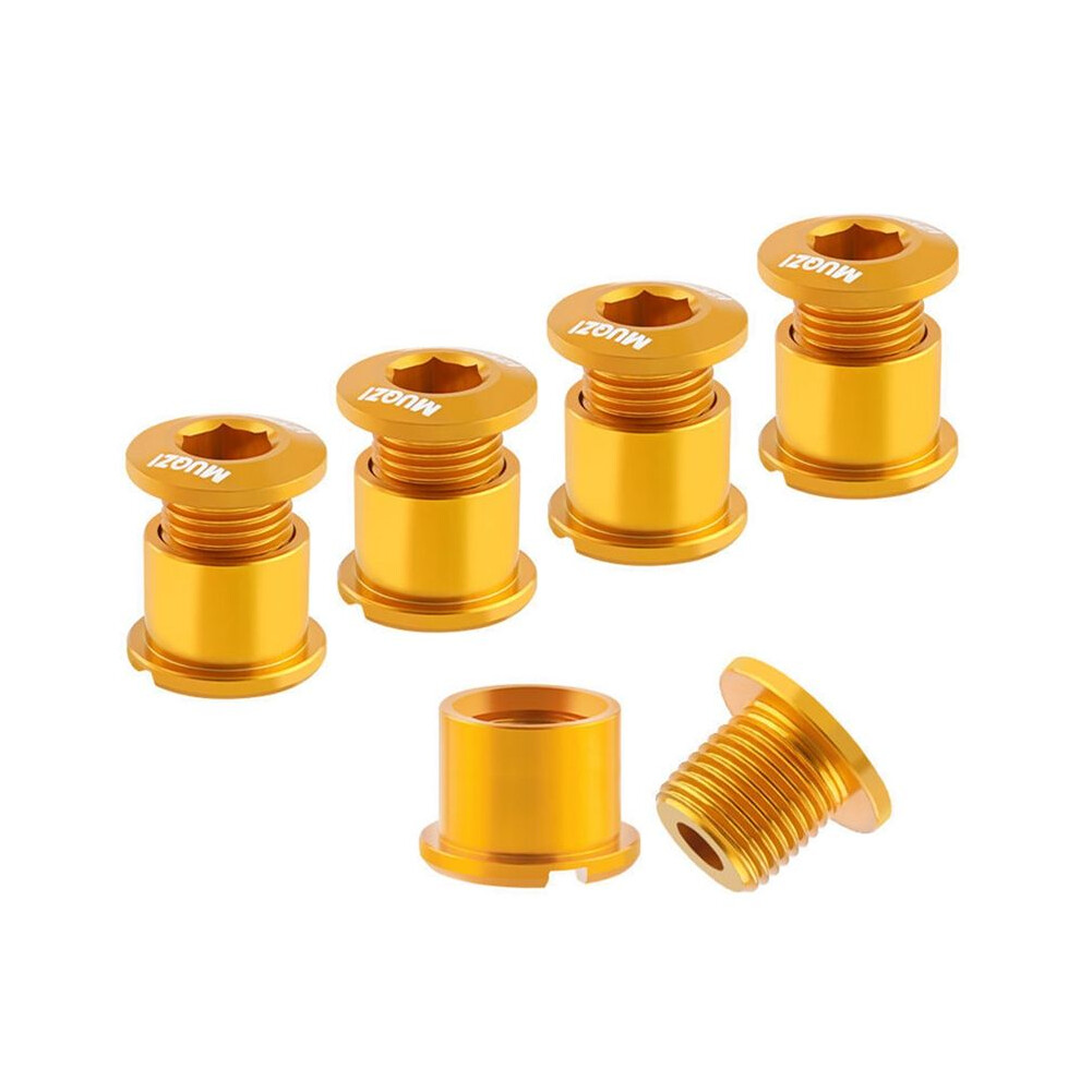 Muqzi 5Pcs Chainring Bolts Set 8.5Mm Double Chainring Screws For Road And Mountain Bikes Gold 6033129717232