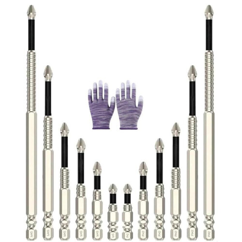 Visulong Drill Bits, Hardpointing Screw Bits, Visulong High-Magnetic Screwdriver Drill Bit Set,Screwdriver Drill Bit