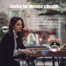 Ring for Fitness Tracker with Heart Rate/Blood Oxygen/Blood/Pressure/Sleep/Pedometer Monitor for IOS (Size 8)