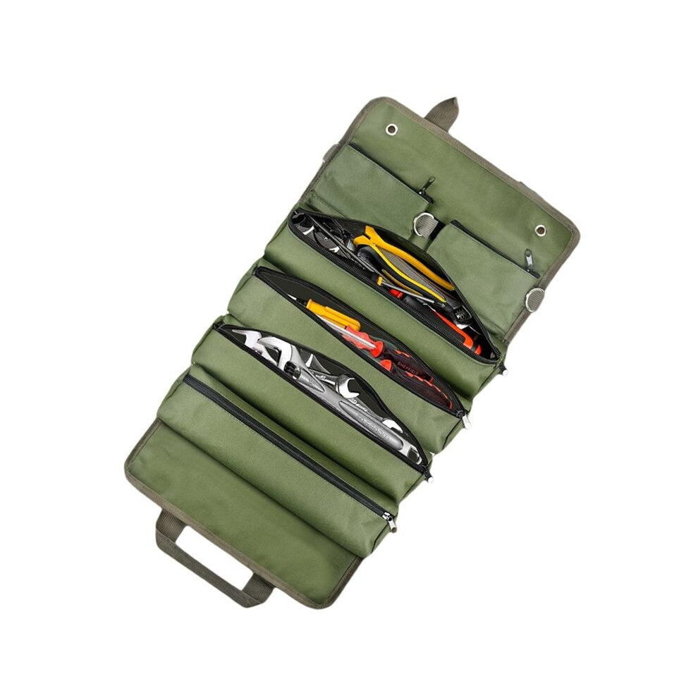 Roll Tool Bag,Heavy Duty Tool Organizer With 2 Detachable Zipper Pouches, Compact Tool Storage For Men Women 6032767125980