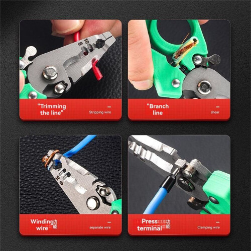 Multi-Tool Wire Stripper,Adjustable Wiring Tools and Function Hand Tool for Strip, Split, Trim, and Crimp 2