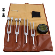 Conjunto de Diapasões para Cura (128 Hz, 136,1 Hz, 256 Hz, 384 Hz), Instrumento de Terapia Sonora de Chakras para Meditação e Ioga