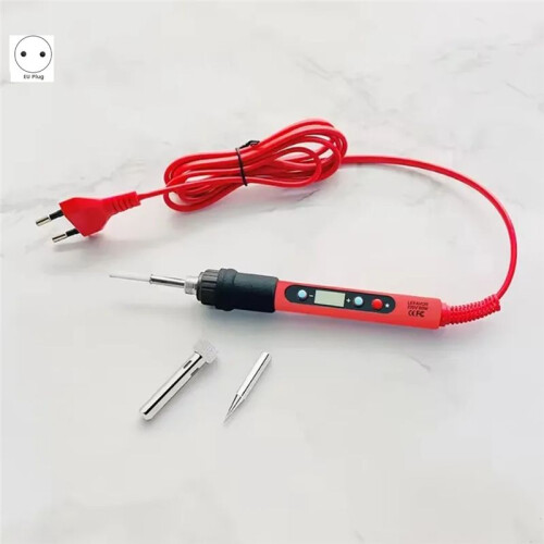 Digital Soldering Iron 80W with /OFF  Adjustable Temperature LCD Ceramic Heater Soldering Tips EU Plug 2