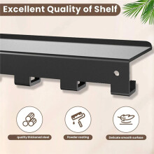 Floating Shelf, Shelf for Home Gym Storage, Gym Rack Wall Mount Organizer, Workout Metal Shelf Holder