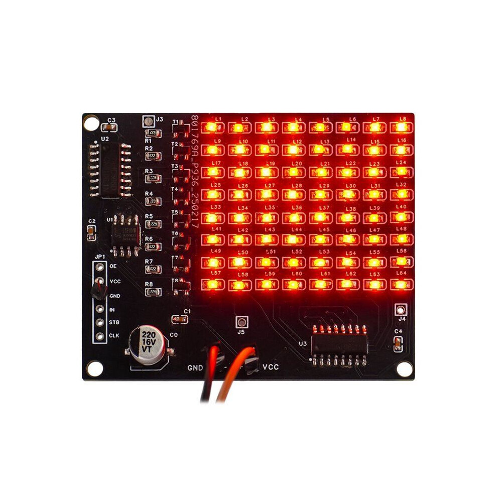 Diy Electronic Kit 64 Smd Led Patch Matrix Advertising Screen Number Display Soldering Project Practice Kit 4712864411644