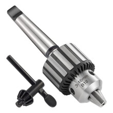 Mandrino per Trapano da 3-16 mm con Chiave per Lavorazione del Legno con Attacco Cono Morse MT2 B18, Attacco da 3-16 mm, Guida per Trapano Portatile