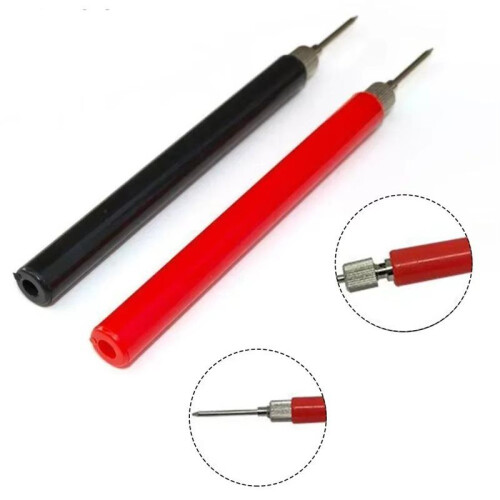 10Pcs Red Black Spring Test Probe Tip Insulated Test Hook Wire Connector Test Pin for Multimeter 2