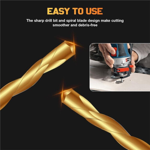 50 PCS Cutting Bit,1/8 Inch Hss Drywall Router Bits,Guide Point Cutting Bits for Use with Spiral Saws and Power Tools B 1