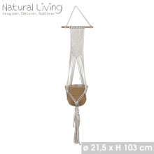 Hanging Pot Woven Basket Plant Pot White Macrame Cache Patio Garden Home Decor