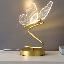 LED TableLamp Indoor Lighting SwitchButton Bedroom Bedside Living Room Restaurant HomeDecoration Butterfly Desk Lamp(US)