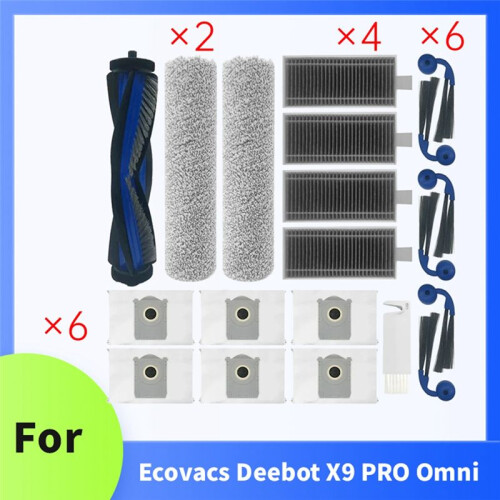 For  Deebot X9 PRO Omni Vacuum Main Side Brush Filter Dust Bag 1