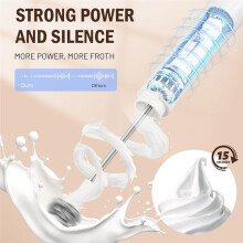 Milk Frother Wand for Coffee, Silent Coffee Foamer Drink Mixer,Handheld Frother Whisk for Latte, Cappuccino,Egg