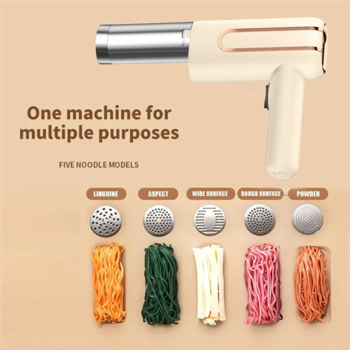 Handheld Electric Pasta Maker,Cordless Noodle Maker Machine with Battery,Automatic Pasta Maker with Shaping Moulds 2