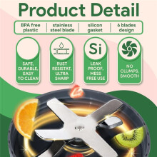 Lame de Rechange pour Mixeur NutriBullet 600 W/900 W Pro Series - Joint D'Étanchéité Inclus - Pièces de Rechange pour Lame