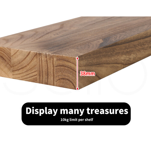 Levede Floating Wall Shelves – Set of 2 Paulownia Wood Shelves (90cm) 2
