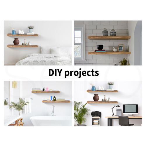 Levede Floating Wall Shelves – Set of 2 Paulownia Wood Shelves (90cm) 1