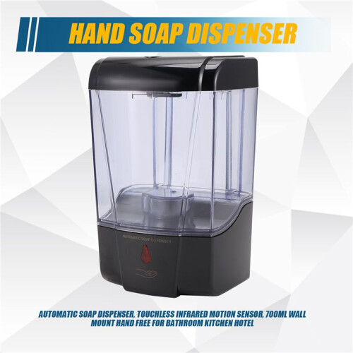 Automatic Soap Dispenser, Touchless Infrared Motion Sensor, 700Ml Wall Mount Hand Free for Bathroom Kitchen Hotel 1