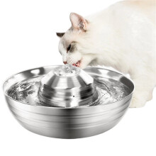 Pet Stainless Steel Water Dispenser with Silent Filtered Water Pump, Suitable for Indoor Cat and Dog US Plug