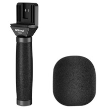 NEEWER 13"/33cm Telescopic Lavalier Microphone Handheld with Anti Off Cold Shoe Foam Windscreen Interview Mic Handle