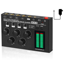 For Douk Audio MX5 4 Channel Audio Mixer Mono/Stereo Ultra Low-Noise Mixer for Club, Home Recording A US Plug