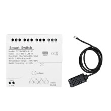 Tuya WiFi 4 Channel with Temperature and Humidity Sensor 7-32V 10A RF 433MHZ Relay for Alexa Home