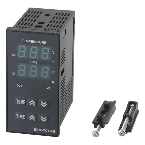 Digital Temperature Controller with Timer for Heat Press Machine, PID Control Model BEM-TCT-4B Relay Output 1