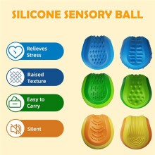 3PCS Fidget Toys Silicone Textured Sensory Stone Balls for Kids Autism Children Calming Quiet Stress Relief Toys