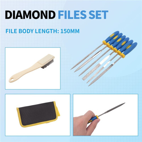 File Set with Diamond Files, 12 Pieces, Compact Storage Case for DIY and Professional Use 2