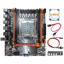 Placa-Mãe para Desktop X99H + CPU E5 2678 V3, Soquete B85 Lga2011-3, 4 Slots de RAM DDR4 REG ECC, M.2 PCIe SATA3.0, Placa-Mãe para Jogos X99