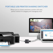UGREEN USB 2.0 Switch USB-A auf 2x USB-B - Schwarz