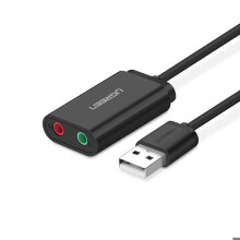 Ugreen Externer Soundkarten-Musikadapter, USB-A, 3,5-mm-Miniklinke, 15 cm