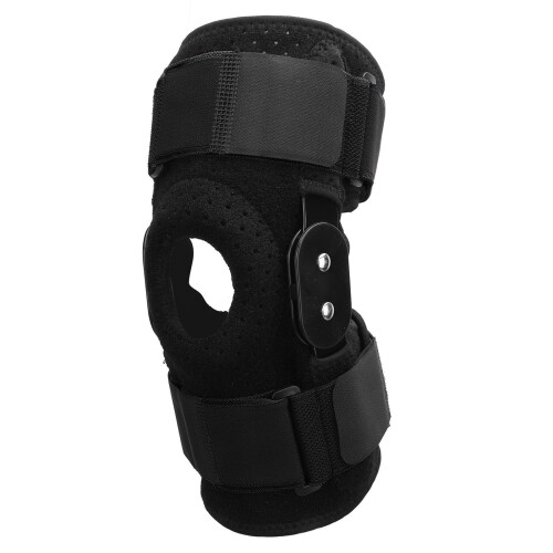 Rodillera negra con placa de aluminio plegable 1