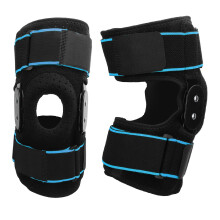 Foldable Aluminum Shock Absorbing Knee Pad for Running Basketball Riding Blue
