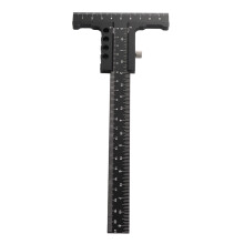 Règle scripteuse en alliage d'aluminium pour menuiserie, forme en T, 229*100 mm, noire