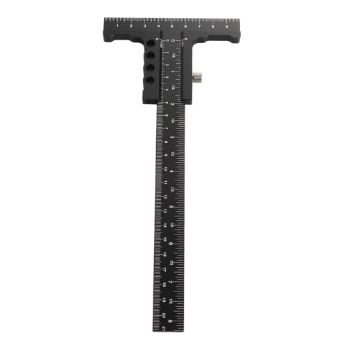 Règle scripteuse en alliage d'aluminium pour menuiserie, forme en T, 229*100 mm, noire
