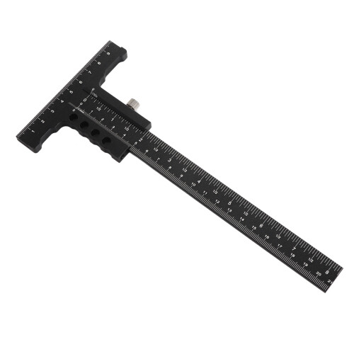 Règle scripteuse en alliage d'aluminium pour menuiserie, forme en T, 229*100 mm, noire 2