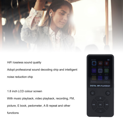 Portable MP3 MP4 Player 32GB Bluetooth 1.8" LCD Screen Black 1